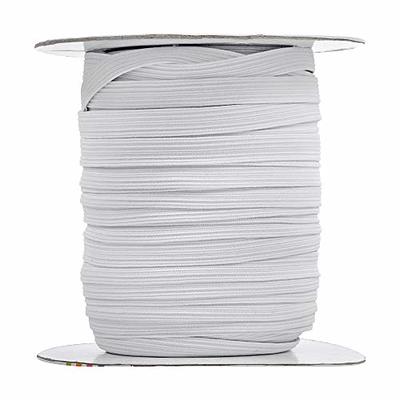 Mandala Crafts Knit Elastic Band for Sewing, Flat Stretch Strap Spool for Waistbands (White, 1 inch 50 Yards)