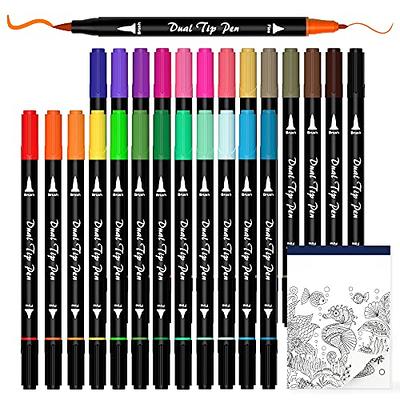 Dual Brush Marker Pens, 72 Colors Art Markers Set with Fine and Brush Tip  for Kids Adult Coloring Book Bullet Journaling Note Taking Planner Hand