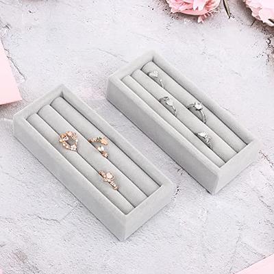 DesignSter Small Jewelry Tray, 2PCS Ring Organizer, Velvet Jewelry Display  Tray, Stackable Jewelry Organizer Trays, Jewelry Drawer Organizer Inserts  For Dresser, Jewelry Box (Gray) - Yahoo Shopping