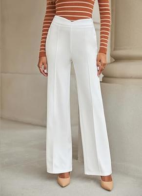 Vetinee Womens Pants White Wide Leg Pants for Women Womens Wide