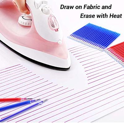 4 Colors Heat Erase Pens Fabric Marking Pens with 20 Refills Iron Off Water  Soluble Ink Auto-Vanishing Pen Tailors Chalk Clothes Marker Pencil Sewing