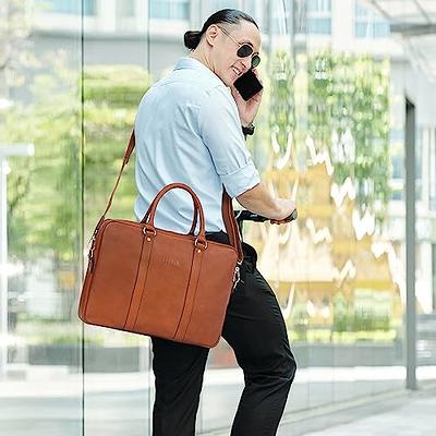 Banuce Full Grains Italian Leather Briefcase for Women Handbags 14 inch Laptop Business Bags Attache Case Satchel Purse Ladies Work Bag