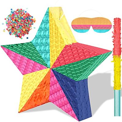 Mexican Star Pinata,Festive Rainbow Pinatas Party Decorations,32 Inch Large  Authentica Birthday Pinata for Kids Birthday Party, 5 de Mayo,4th of July
