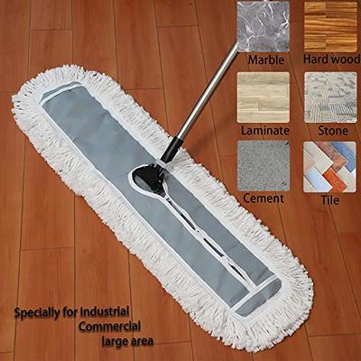 Fuller Brush Dry Mop - Washable Cotton Mop Head with Adjustable Handle w/  Duster Spray - Removes Dust and Dirt from Surfaces and Hard to Reach Areas