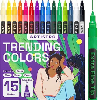 Artistro Extra Fine Tip Acrylic Art Supply Bundle: Multicolor