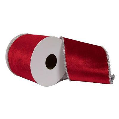 The Ribbon Roll 4 Velvet Wired Ribbon in Hot Red | 4 x 10yd | Michaels