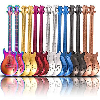 DEAYOU 14 Pieces Guitar Coffee Spoons, 18/10 Stainless Steel Small Spoon,  4.7 Inch Creative Demitasse Espresso Spoons for Dessert, Ice Cream, Tea,  Stirring, Mixing, (Multi-Color) - Yahoo Shopping