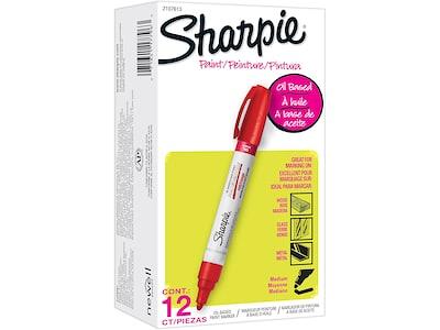 Sharpie Oil-Based Paint Marker, Medium Tip, Red, Dozen (2107613