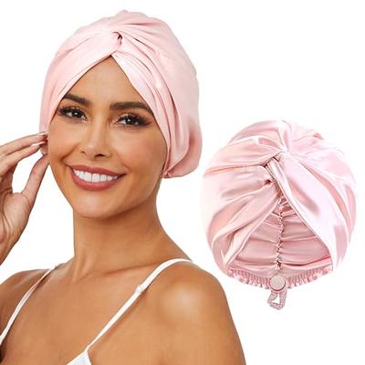 Hafree Silk Satin Bonnet, Hair Wrap Adjustable Sleep Cap with 2