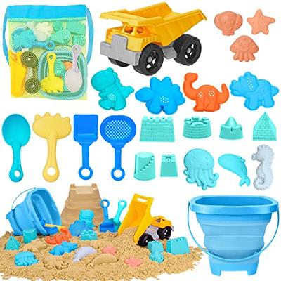 RACPNEL Collapsible Beach Buckets & Beach Toys for Kids, Foldable Sand  Bucket and Shovels Set with