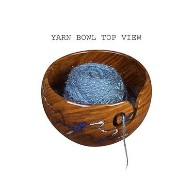  Wooden Yarn Bowl for Crocheting Large 7X4 Inch Black, Cute  Crochet Hooks of 5 & 6 mm with Knitting Bowl for Yarn, Best Gift for  Crochet Lovers from Craft Supplier Brand