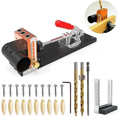 HFM Pocket Hole Jig Kit Adjustable Woodworking Tools Pocket Dowel Hole Jig  System Set Wood Woodwork Guides Joint Angle Tool Carpentry Locator. - Yahoo  Shopping