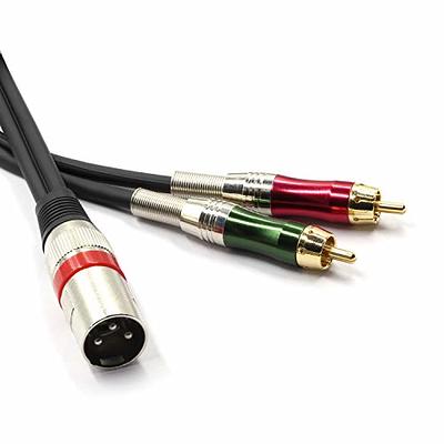 Poyiccot RCA to 1/4 Adapter Cable, 6.35mm 1/4 inch TRS Stereo Jack Female  to 2 RCA Male Plug Y Splitter Adapter Cable 25cm/10inch (635F-2RCAM)