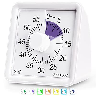 Secura 60-Minute Visual Timer, Silent Study Timer for Kids and Adults, Time  Clocks, Time Management Countdown Timer for Teaching Pink