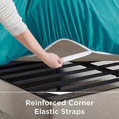 Extra Deep Pocket Fitted Sheet Elastic Corner Straps Fitted Sheets 18 -  21 King Size White Color