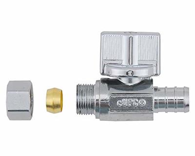 LD Valve-1/4 Turn Straight Stop Valve, 3/8-in Compression x 1/2-in  PEX,Quarter Turn LF Brass Chrome Plated OD to Straight Pex Shut off Valve  for Faucet or Toilet Installation (2-Pack) - Yahoo Shopping