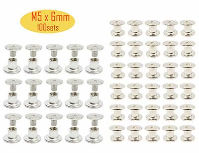 M5 Chicago Screws Belt Screws Leather Craft Nickel/Copper Plated