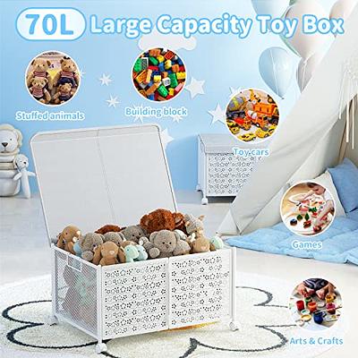 Building Blocks Storage Bin With Compartments, Toy Organizer Box