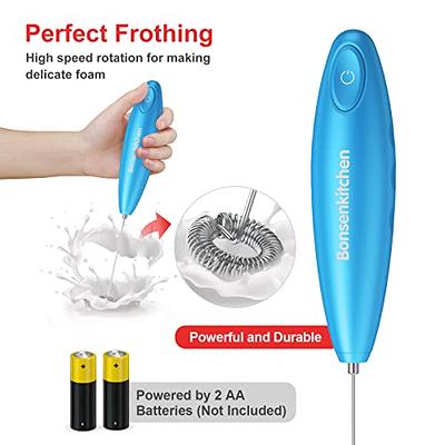 Ovente Electric Portable Handheld Milk Latte Frother Foam Drink Maker With  Premium Stainless Steel Material Fast Mixer With 2 AA Battery Operated