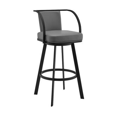 Origin 21 Black 29.9-in H Bar height Upholstered Metal Bar Stool Back in  the Bar Stools department at