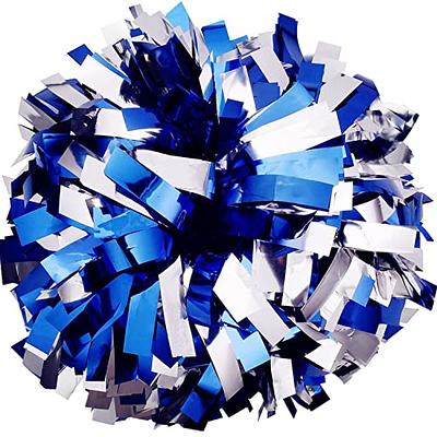 GUIFIER Pack of 2 Pom Poms Cheerleading 6 Inches Metallic Cheerleader Pom  Poms with Baton Handle, Pompoms Cheer Pom Pom for Cheering Squad (Blue and  Silver) - Yahoo Shopping