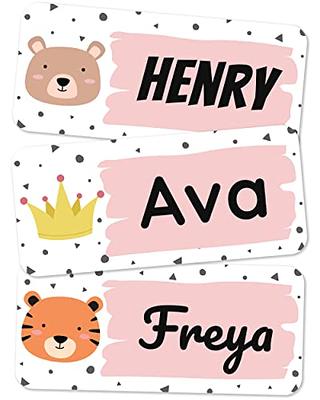 100 x Customized Name Labels Perfect Kids Daycare and School Supplys Tag  Labels Cute Children's Name Label Pack - Waterproof Safe Multi