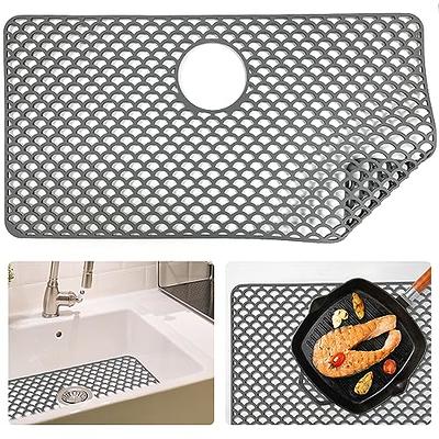 Kitchen Silicone Sink Protector, LONGRV 2 PCS Folding Anti-Slip Sink Mat  Grid for Farmhouse Bottom Stainless Steel Ceramic Sink (13.6 x 11.6) 