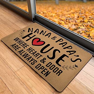 Funny Welcome Monogram Doormats for Entrance Way Indoor Decor Hello From  The InSide Doormat Kitchen Rugs and Mats With Anti-Slip Rubber Back Novelty