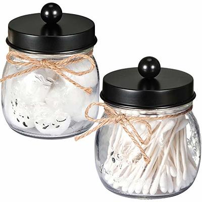 Mason Jar Bathroom Vanity Organizer - Farmhouse Decor Qtip Dispenser Holder  Canister Glass - 8oz Mason Jars with Stainless Steel Lids for Q-tips,Cotton  Swabs,Rounds,Bath Salts,Ball / Black,2-Pack - Yahoo Shopping
