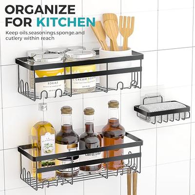  HomeHacks Shower Caddy, 3-Pack with Soap Holder, No Drilling  Rustproof Organizer with Save Space Hooks, Apartment Essentials for Bathroom,  Kitchen & Living Room, Shelf for Inside Shower : Home & Kitchen