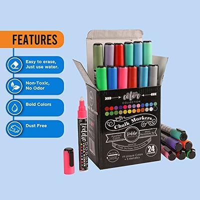 Loddie Doddie White Chalk Markers for Signs, Blackboard, Car Window, Glass  - 5 Unique Tips - Ultra Fine