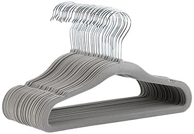 Flysums Premium Velvet Hangers 50 Pack, Heavy Duty Study Gray