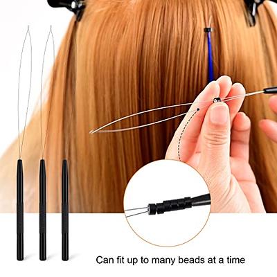 NEWISHTOOL Stainless Steel Hair Extension Loop Needle Threader