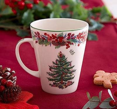 Christmas Coffee Mugs - Spode Christmas Tree Set of 4 Mugs