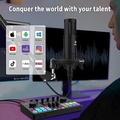 Podcast Equipment Bundle, Audio Interface, All In One Sound Board Kit For  Live Streaming, Podcast Recording