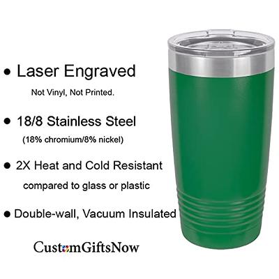 Personalized Custom Engraved Tumblers - Insulated Stainless Steel Cups -  Travel Mugs (10oz Lowball, Black)