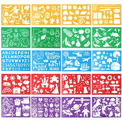 HADDIY Kids Drawing Stencils Set , 20 Pcs Plastic Stencil Kit 300+ Patterns  Drawing Templates for Girls & Boys Gift and Card Making - Yahoo Shopping