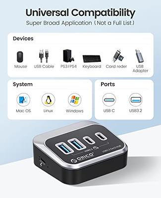 USB C 3.2 Hub, ORICO 4 Ports USB 3.2 Gen 2 USB C Adapter with 100W Power  Delivery, 1 USB C, 2 USB A, 10Gbps USB C Hub Multiport Adapter for Laptop