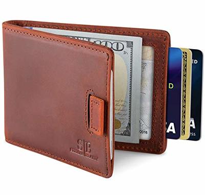 Serman Brands Money Clip Slim Wallet, Mens Wallets Thin Front Pocket, RFID Blocking Card Holder, Minimalist Mini Bifold Wallet