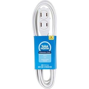 GE 3-Outlet 12 ft. Extension Cord with Twist-to-Close Safety Outlet Covers,  Brown