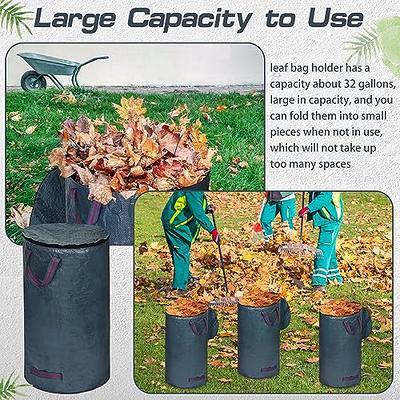GreatBuddy 32 Gallon Reusable Yard Waste Bag, Heavy Duty, Upright Lawn Bags  with 4 Reinforced Handles for Garden Leaves and Waste Collection