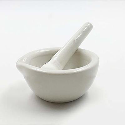 White Porcelain Mortar & Pestle, 2.5 inch small