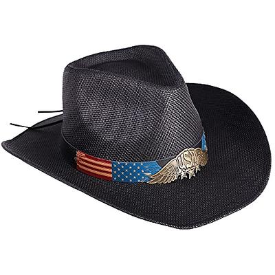 Men & Women's Woven Straw Cowboy Cowgirl Hat Wide Brim Cowboy-straw-hat Band