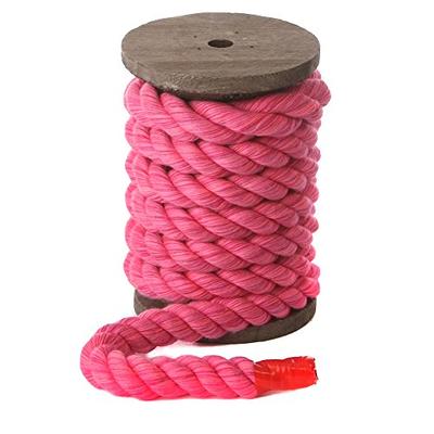 Ravenox Natural Twisted Cotton Rope, (Hot Pink)(3/8 Inch x 25 Feet), Made  in The USA