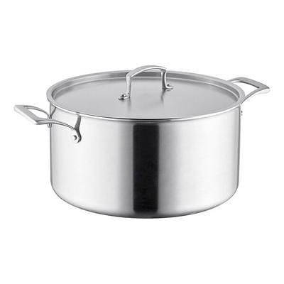 Vigor SS1 Series 20 Qt. Heavy-Duty Stainless Steel Aluminum-Clad Stock Pot  with Cover