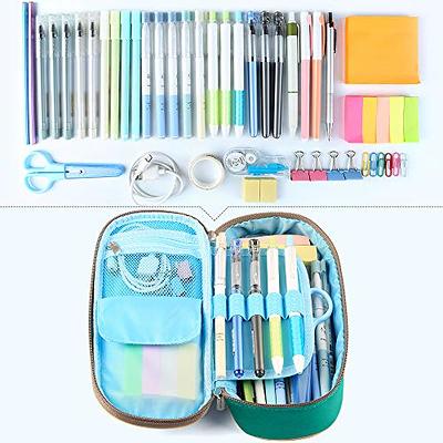 Double Zipper Large Storage College Student Pencil Case Makeup Bag Pouch  Stationary