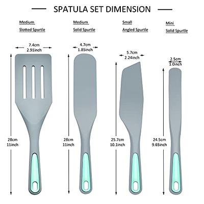Nonstick Silicone Knife Shaped Flexible Kitchen Spatula Scraper  Turner,Kitchen Cooking Utensils With Nylon Core (Blue)