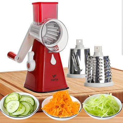Rotary Cheese Grater, Zinc Alloy Rotary Vegetable Mandoline