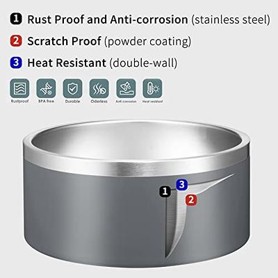 A.B Crew Stainless Steel Dog Bowl Set of 2, Non-Slip Rubber Base