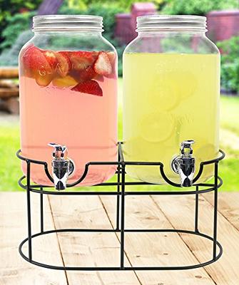 Wanik Glass Drink Dispenser for Parties - [2 Pack] 1 Gallon Glass Beverage  Dispenser with Spigot, Water, Juice, Punch, Laundry Detergent Dispenser